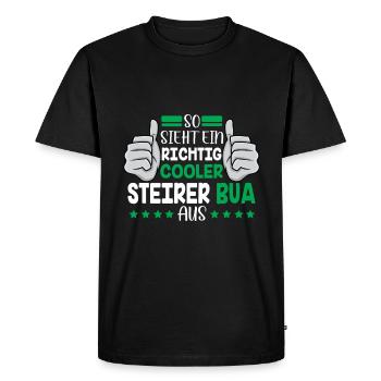 This is what a real Styrian Bua from Styria looks like - Men's Premium Organic T-Shirt - black - Front - Nico (187cm)