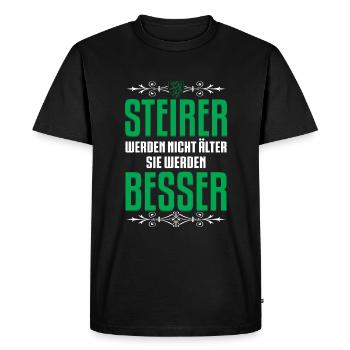 Styrians are not getting older they are getting Styria - Men's Premium Organic T-Shirt - black - Front - Nico (187cm)