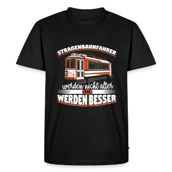Straßenbahn Straßenbahnfahrer S-Bahn - Männer Premium Bio T-Shirt - Schwarz - Vorne - Nico (187cm)