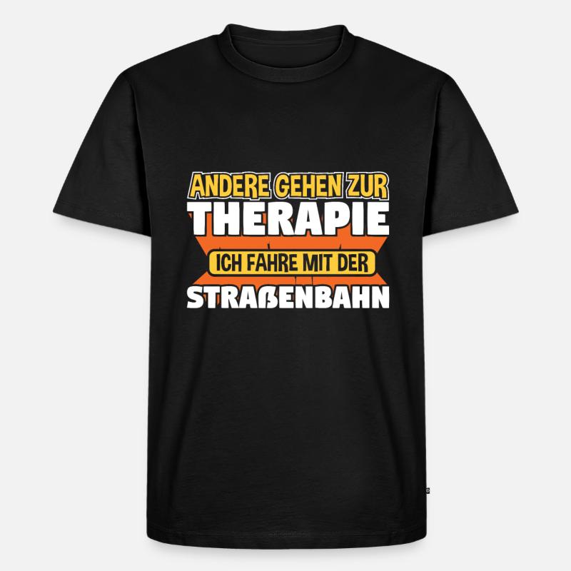 Straßenbahn Straßenbahnfahrer S-Bahn - Männer Premium Bio T-Shirt - Schwarz