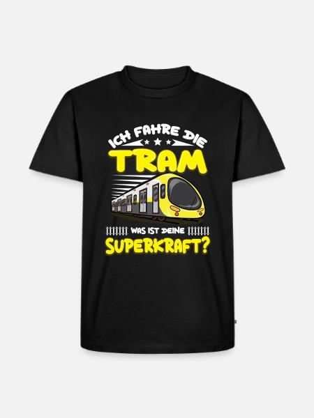 Straßenbahn Straßenbahnfahrer Tram Trambahn - Männer Premium Bio T-Shirt - Schwarz