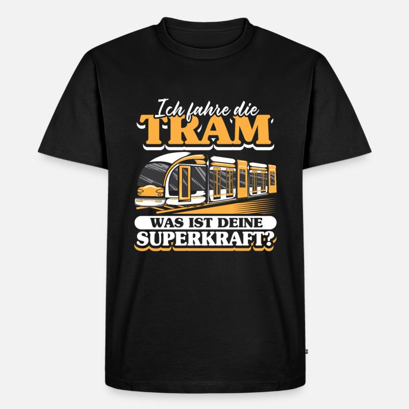 Straßenbahn Straßenbahnfahrer S-Bahn - Männer Premium Bio T-Shirt - Schwarz