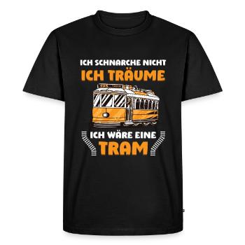 Straßenbahn Straßenbahnfahrer Tram Trambahn - Männer Premium Bio T-Shirt - Schwarz - Vorne - Nico (187cm)