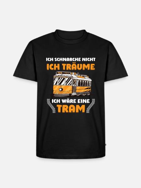 Straßenbahn Straßenbahnfahrer Tram Trambahn - Männer Premium Bio T-Shirt - Schwarz