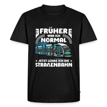 Straßenbahn Straßenbahnfahrer Tram Trambahn - Männer Premium Bio T-Shirt - Schwarz - Vorne - Nico (187cm)