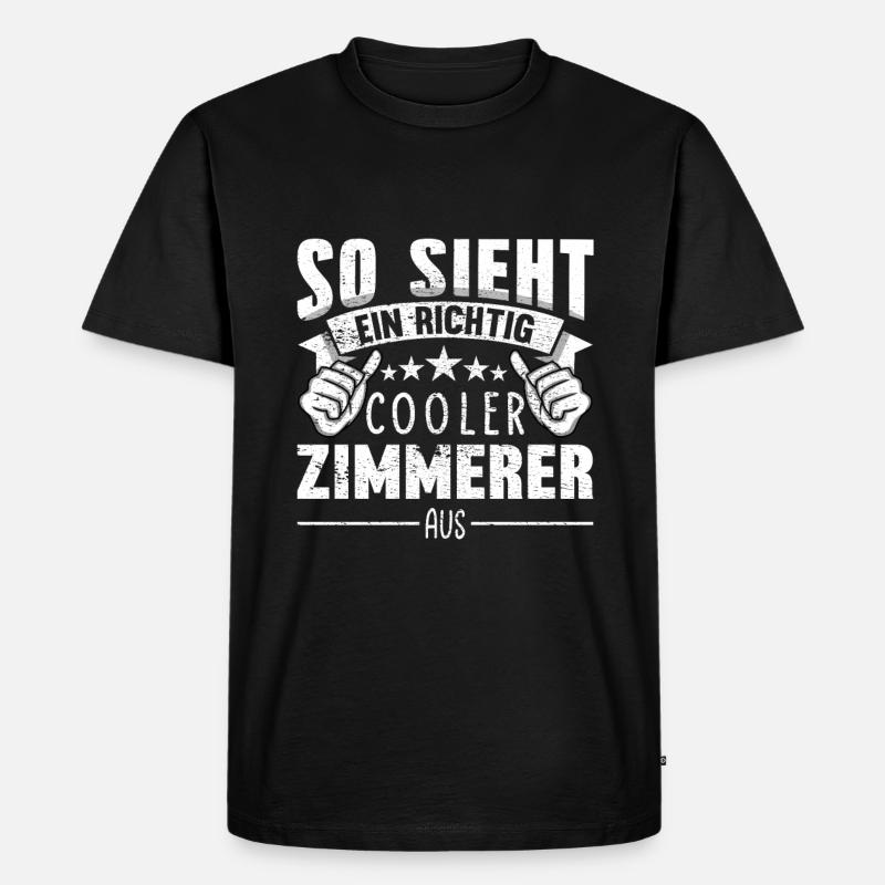 Zimmerer - Männer Premium Bio T-Shirt - Schwarz