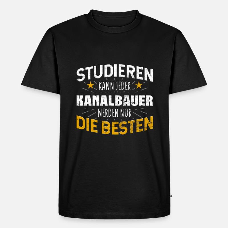 Kanalbauer - Männer Premium Bio T-Shirt - Schwarz