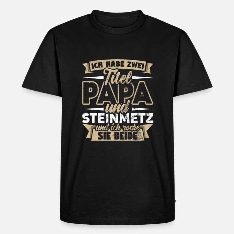 Steinmetz - Männer Premium Bio T-Shirt - Schwarz