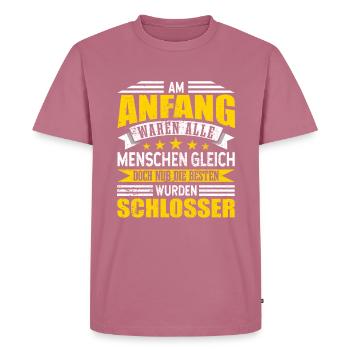 Schlosser - Männer Premium Bio T-Shirt - Mauve - Vorne - Nico (187cm)