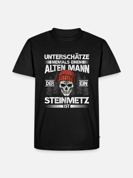 Steinmetz Alter mann Steinhauer - Männer Premium Bio T-Shirt - Schwarz