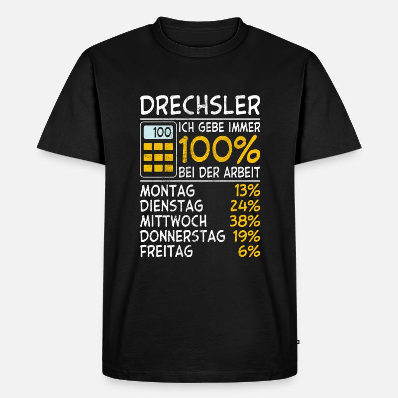 Drechsler Immer 100% - Männer Premium Bio T-Shirt - Schwarz