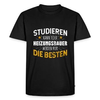 Heizungsbauer - Männer Premium Bio T-Shirt - Schwarz - Vorne - Nico (187cm)