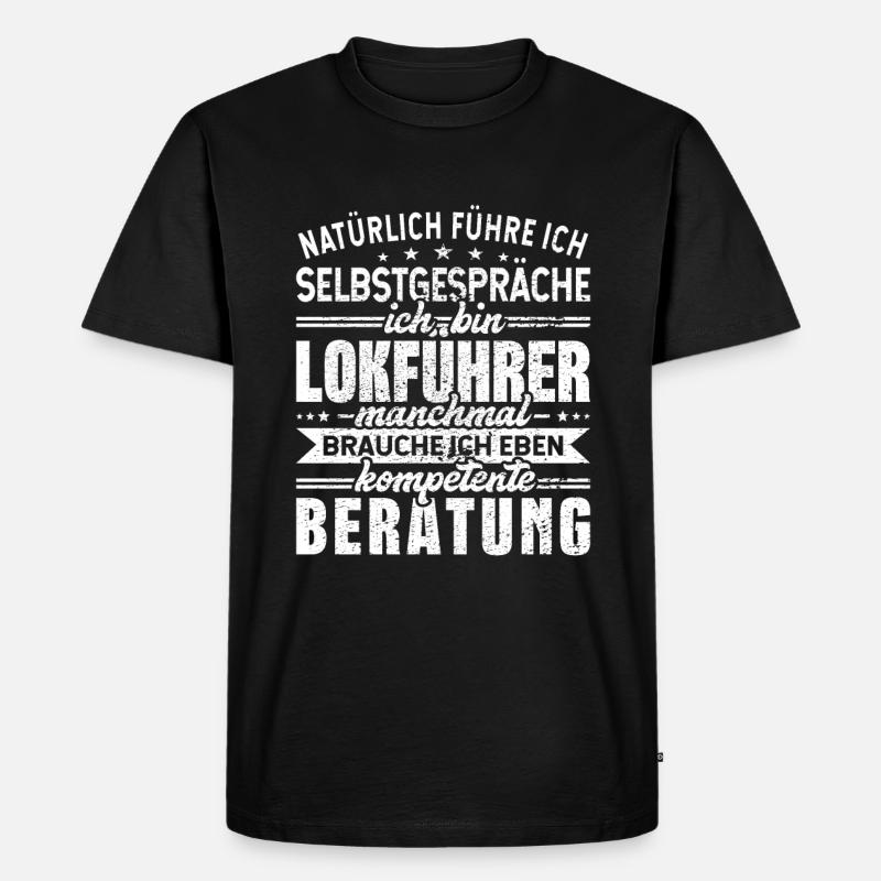 Lokführer - Männer Premium Bio T-Shirt - Schwarz