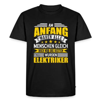 Elektriker Alle Menschen gleich - Männer Premium Bio T-Shirt - Schwarz - Vorne - Nico (187cm)