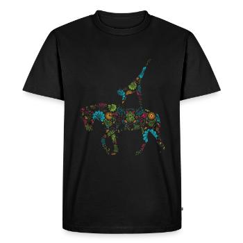 Voûte Volti Voûte Chevaux Chevaux Filles - T-shirt Premium bio Homme - noir - Devant - Nico (187cm)
