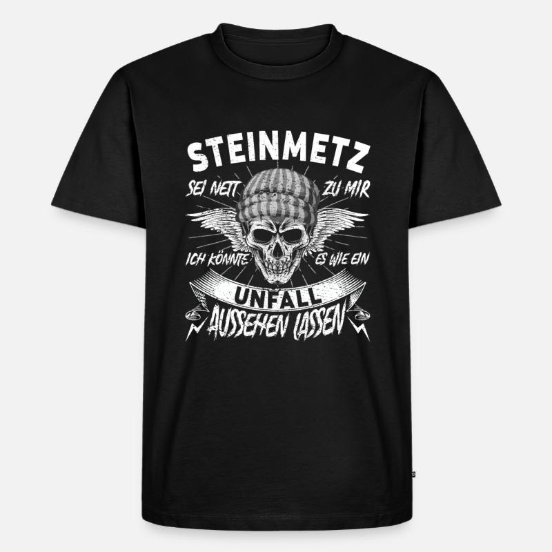 Steinmetz - Männer Premium Bio T-Shirt - Schwarz