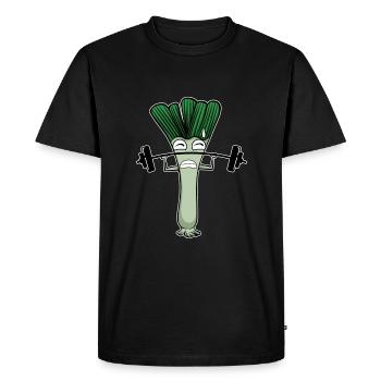 Leek - Men's Premium Organic T-Shirt - black - Front - Nico (187cm)
