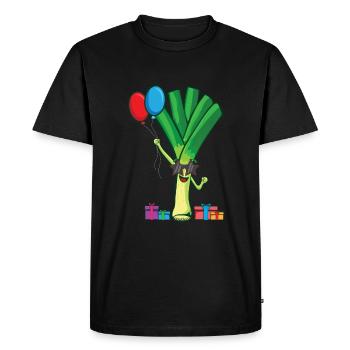 Leek - Men's Premium Organic T-Shirt - black - Front - Nico (187cm)