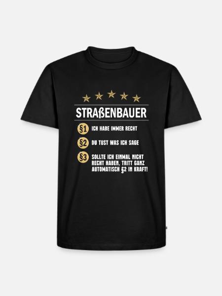 Straßenbauer Paragraph - Männer Premium Bio T-Shirt - Schwarz