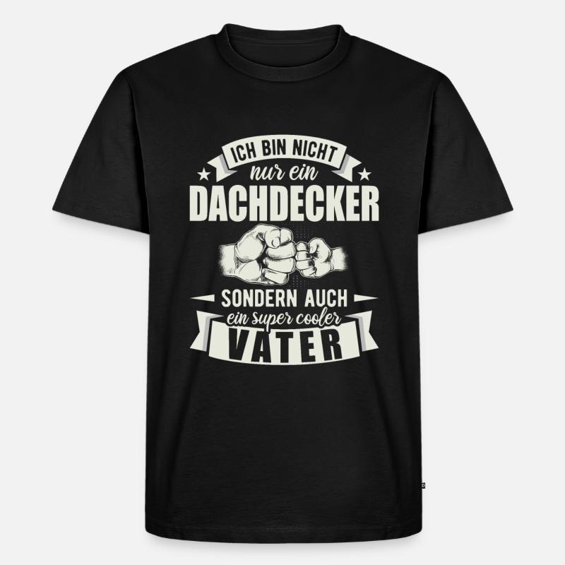 Dachdecker - Männer Premium Bio T-Shirt - Schwarz