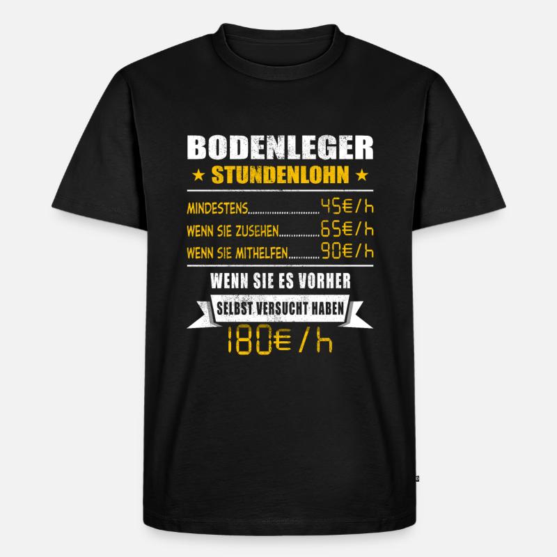 Bodenleger - Männer Premium Bio T-Shirt - Schwarz