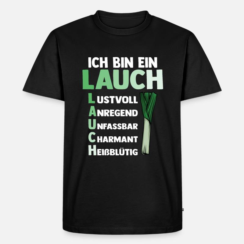 Lauch - Männer Premium Bio T-Shirt - Schwarz