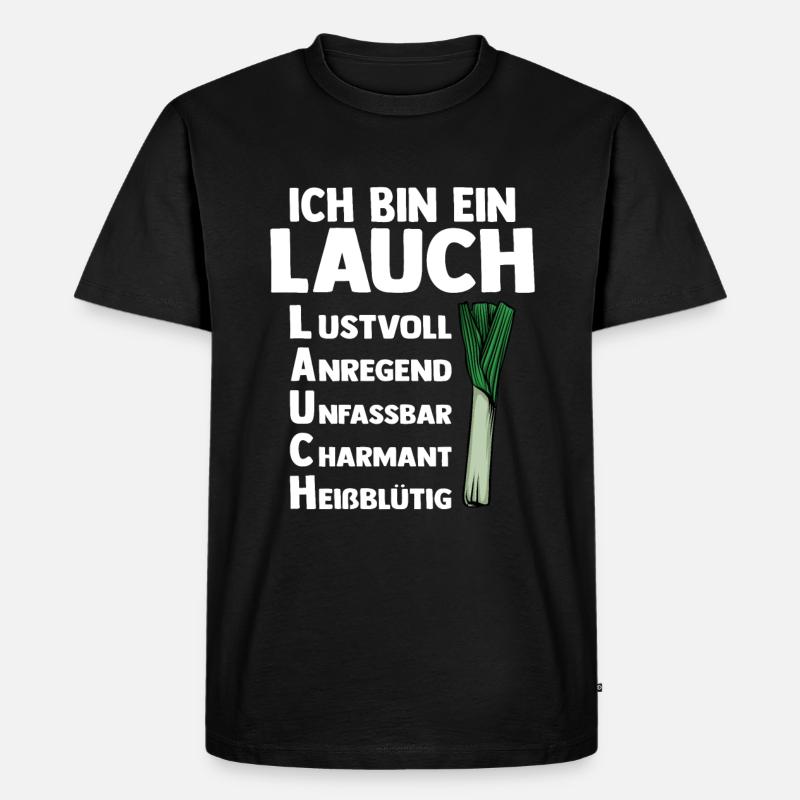 Lauch - Männer Premium Bio T-Shirt - Schwarz