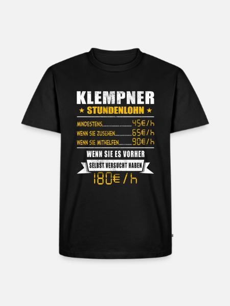 Klempner - Männer Premium Bio T-Shirt - Schwarz