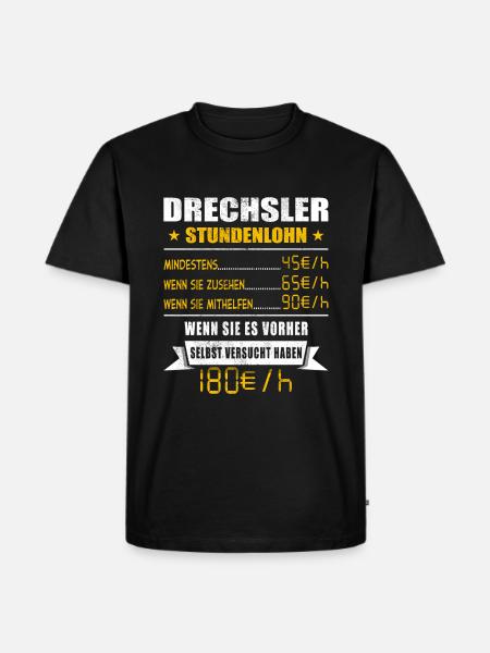 Drechsler - Männer Premium Bio T-Shirt - Schwarz