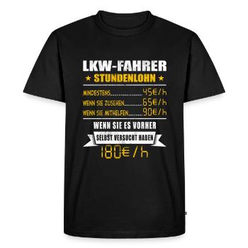 LKW- Fahrer - Männer Premium Bio T-Shirt - Schwarz - Vorne - Nico (187cm)