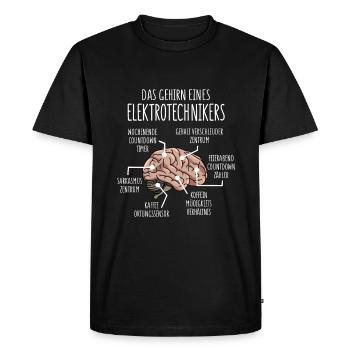 Elektrotechniker Anatomie Gehirn Elektriker - Männer Premium Bio T-Shirt - Schwarz - Vorne - Nico (187cm)