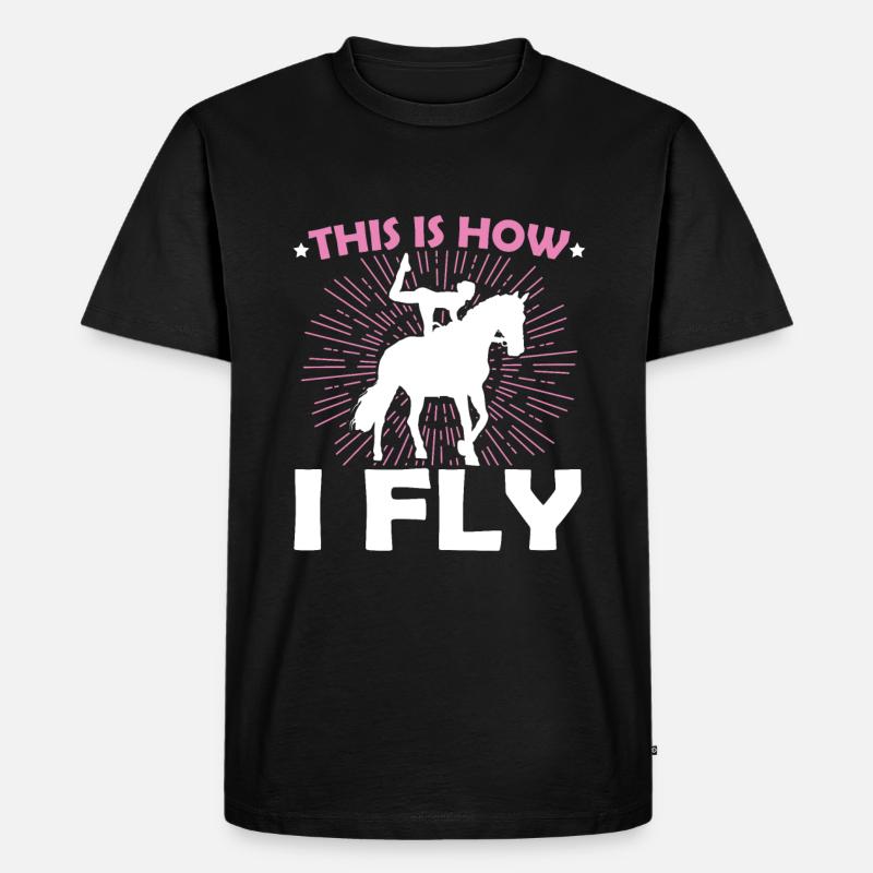 Voltigieren Volti Voltigier Pferde Pferdemädchen - Männer Premium Bio T-Shirt - Schwarz