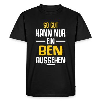 Ben Vorname Name Geburtstag - Männer Premium Bio T-Shirt - Schwarz - Vorne - Nico (187cm)