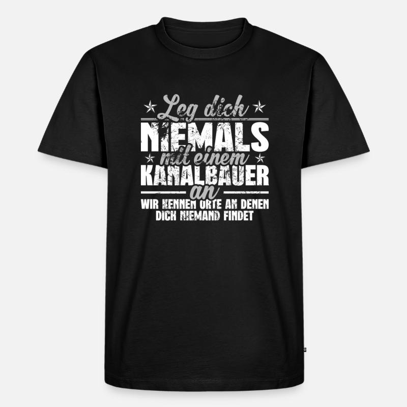 Kanalbauer - Männer Premium Bio T-Shirt - Schwarz