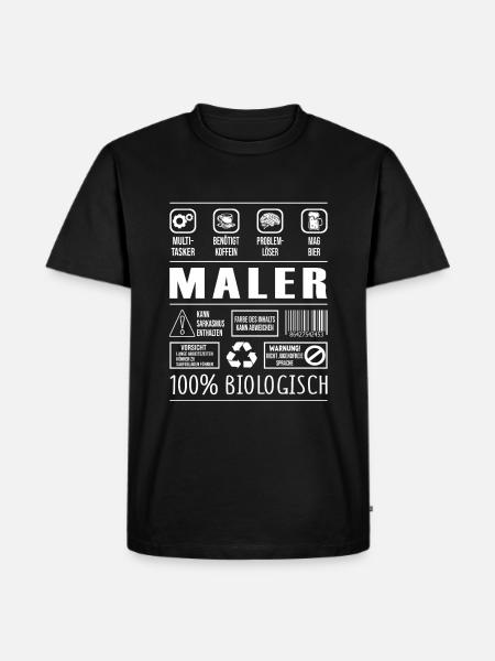 Maler - Männer Premium Bio T-Shirt - Schwarz
