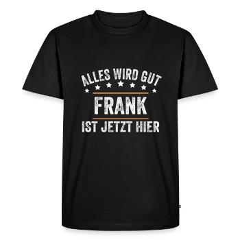 Frank Vorname Name Geburtstag - Männer Premium Bio T-Shirt - Schwarz - Vorne - Nico (187cm)