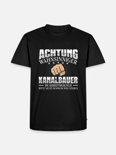 Kanalbauer - Männer Premium Bio T-Shirt - Schwarz