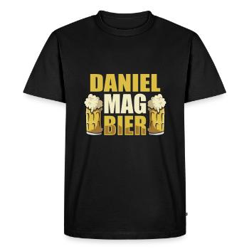 Daniel mag Bier Name Geburtstag - Männer Premium Bio T-Shirt - Schwarz - Vorne - Nico (187cm)