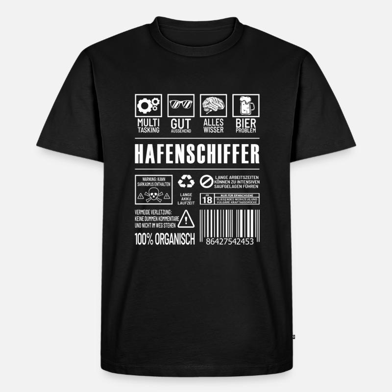 Hafenschiffer - Männer Premium Bio T-Shirt - Schwarz