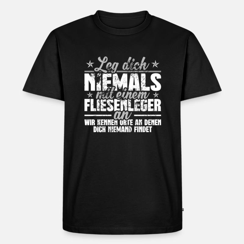 Fliesenleger - Männer Premium Bio T-Shirt - Schwarz