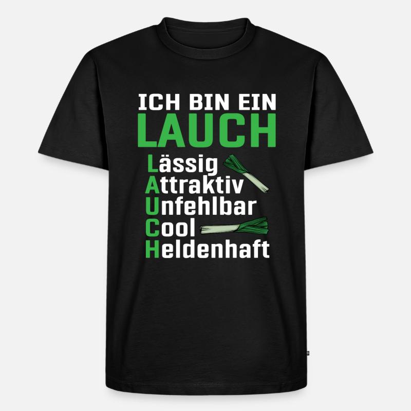Lauch - Männer Premium Bio T-Shirt - Schwarz