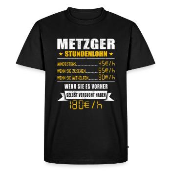 Metzger - Männer Premium Bio T-Shirt - Schwarz - Vorne - Nico (187cm)