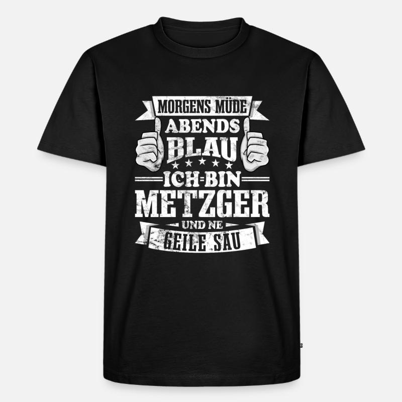 Metzger - Männer Premium Bio T-Shirt - Schwarz