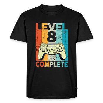 Niveau 8 Anniversaire de jeu complet - T-shirt Premium bio Homme - noir - Devant - Nico (187cm)