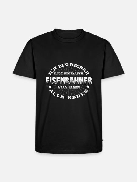 Eisenbahner - Männer Premium Bio T-Shirt - Schwarz