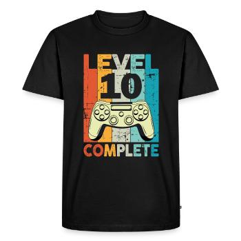 Level 10 Complete Gaming Geburtstag - Männer Premium Bio T-Shirt - Schwarz - Vorne - Nico (187cm)
