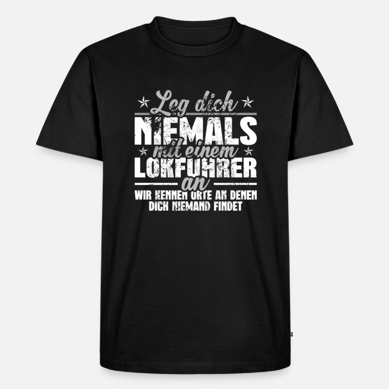 Lokführer - Männer Premium Bio T-Shirt - Schwarz