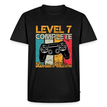 Level 7 complete Gaming Birthday - Men's Premium Organic T-Shirt - black - Front - Nico (187cm)