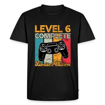 Niveau 6 complet Anniversaire de jeu - T-shirt Premium bio Homme - noir - Devant - Nico (187cm)