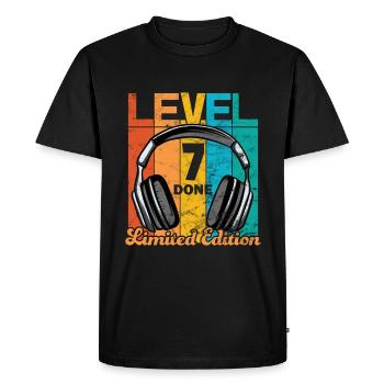 Gaming Birthday 7 Years Level 7 Complete - Men's Premium Organic T-Shirt - black - Front - Nico (187cm)